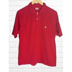 Brooks Brothers Men's Size L Bright Red Classic‎ Polo Shirt 100% Cotton